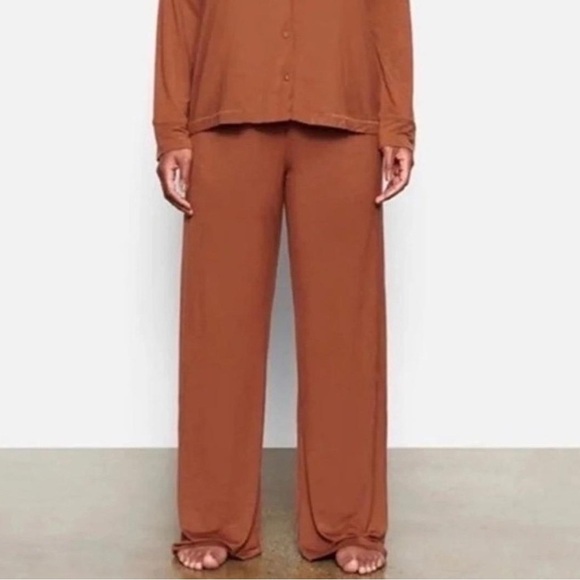 SKIMS Cotton Sleep Lounge Pants in Copper - Picture 1 of 4